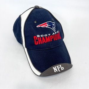 New England Patriots Baseball Cap Hat 2007 AFC Champions Adjustable Strap